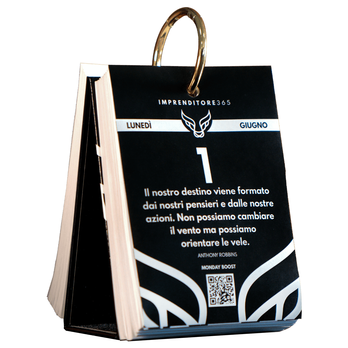 Calendario Imprenditore365 con il QR code del Monday Boost