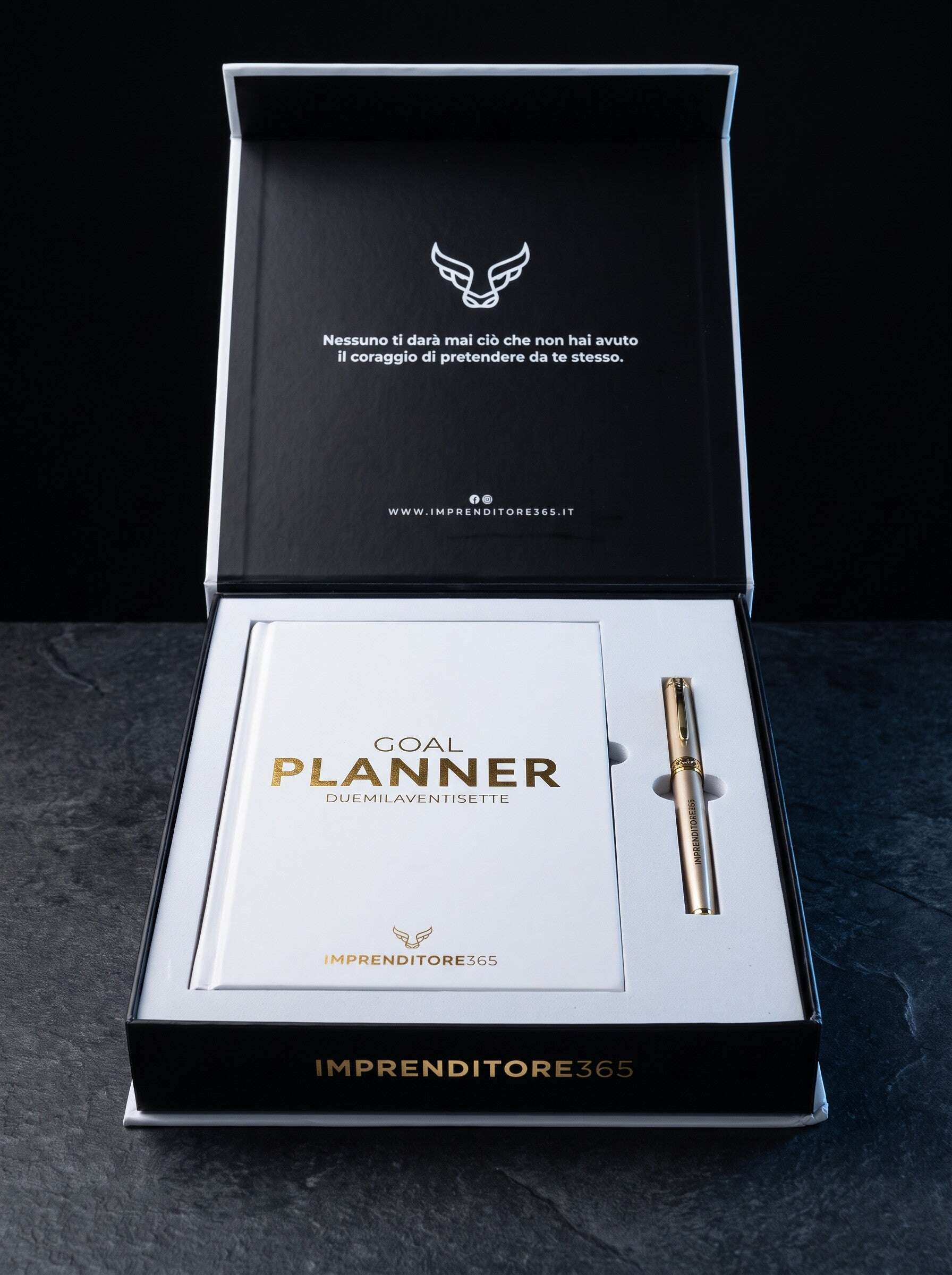 Kit Agenda Imprenditore365 2027 aperto, Goal Planner e cover rigida